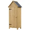 Caseta Jardín Exterior de Madera 77,5x54,2x179,5 cm 0,3 m² para Almacenaje de Herramientas con Estantes Puertas ... - Ogal.Es