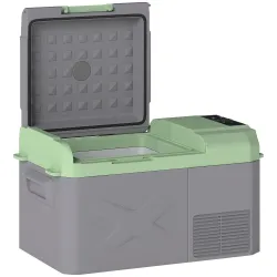 Nevera Portátil Eléctrica 17,4L Refrigerador de Coche 12V-220V -20℃ a +20 ℃ con Pantalla Luz LED 61x34x32,4 cm Gris - Ogal.Es