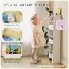 Estantería Infantil de 3 Niveles con Diseño de Osito Bordes Redondeados y Barreras de Seguridad para Libros y Ju... - Ogal.Es