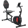 Bicicleta Estática en Casa con Respaldo Resistencia Magnética Ajustable y Pantalla LCD 103-139x61x100,5 cm Negro - Ogal.Es
