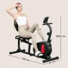 Bicicleta Estática en Casa con Respaldo Resistencia Magnética Ajustable y Pantalla LCD 103-139x61x100,5 cm Negro - Ogal.Es