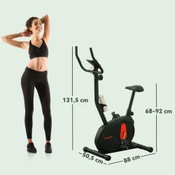 Bicicleta Estática con Resistencia Magnética Ajustable Sensor Pantalla LCD y Asiento Regulable 88x50,5x131,5 cm ... - Ogal.Es