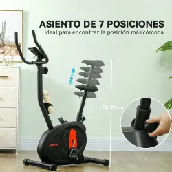 Bicicleta Estática con Resistencia Magnética Ajustable Sensor Pantalla LCD y Asiento Regulable 88x50,5x131,5 cm ... - Ogal.Es