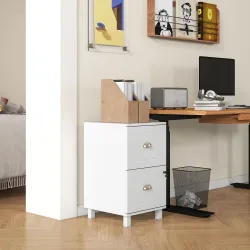 Archivador con Cerradura y 2 Cajones Barras Ajustables para Carpetas A4 y Carta Diseño Compacto 40x41,5x67,5 cm ... - Ogal.Es