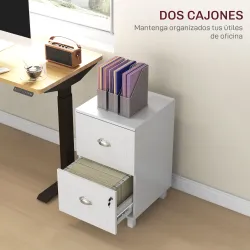 Archivador con Cerradura y 2 Cajones Barras Ajustables para Carpetas A4 y Carta Diseño Compacto 40x41,5x67,5 cm ... - Ogal.Es