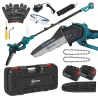Mini Motosierra Bateria 8 Pulgadas 6000mAh con 580W Motor sin Escobillas 2 Baterías Palo Telescópico para Podar ... - Ogal.Es