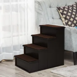 Escalera para Mascotas Escalones para Perros Gatos con Acolchados Desmontables Carga 30 kg 40x59x54,2 cm Marrón ... - Ogal.Es