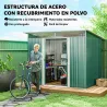 Cobertizo de Jardín Exterior 4,5 m² 260x194x200 cm con Paneles Frontales Transparentes y 2 Puertas Corredizas Verde - Ogal.Es