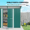 Cobertizo de Jardín Exterior 4,5 m² 260x194x200 cm con Paneles Frontales Transparentes y 2 Puertas Corredizas Verde - Ogal.Es