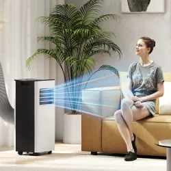 Aire Acondicionado Portátil 3 en 1 9000 BTU con Control Remoto Pantalla LED Temporizador 2 Velocidades para 28m²... - Ogal.Es