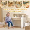 Escritorio Infantil con Silla en Forma de Osito con Cajón para Leer y Estudiar Mesa 80x41x74,5 cm y Silla 32,5x3... - Ogal.Es