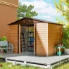 Caseta de Jardín Exterior 4,84m² 278x195x215cm con 2 Puertas y 4 Ventanas para Almacenamiento de Herramientas Na... - Ogal.Es