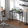 Escritorio Plegable con Ruedas y Estructura Resistente Ideal para Oficina y Estudio 80x40x75 cm Negro - Ogal.Es