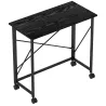 Escritorio Plegable con Ruedas y Estructura Resistente Ideal para Oficina y Estudio 80x40x75 cm Negro - Ogal.Es