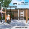Caseta de Jardín Exterior 4,84m² 278x195x215cm con 2 Puertas y 4 Ventanas para Almacenamiento de Herramientas Na... - Ogal.Es