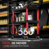 Carro de Herramientas con 3 Estantes Ruedas y Asas para Garaje Mecánico Hogar Carga 91 kg Rojo y Negro - Ogal.Es