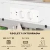 Mesa Auxiliar Estilo Marmolizado con Cargador USB y Espacio de Almacenaje 25,5x40x71 cm Blanco y Dorado - Ogal.Es