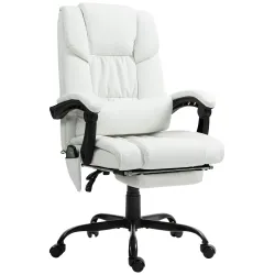 Silla de Oficina con Masaje de 6 Puntos Respaldo Alto Reclinable Altura Ajustable Reposapiés y Mando a Distancia... - Ogal.Es