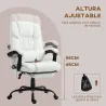 Silla de Oficina con Masaje de 6 Puntos Respaldo Alto Reclinable Altura Ajustable Reposapiés y Mando a Distancia... - Ogal.Es