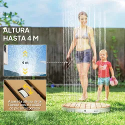 Ducha Redonda de Suelo Ø70,5 cm con Chorro hasta 4 m con Estructura de Aluminio Resistente a los Rayos UV - Ogal.Es