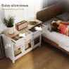 Aparador para Salón Moderno con 3 Puertas de Vidrio Estriado 2 Cajones y Estantes Ajustables 100x35x80,3 cm Blanco - Ogal.Es