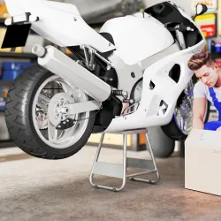 Caballete Tipo Soporte Elevador de Motocross Desmontable de Acero Carga 500 kg con Plataforma de Goma para Repar... - Ogal.Es