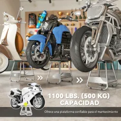 Caballete Tipo Soporte Elevador de Motocross Desmontable de Acero Carga 500 kg con Plataforma de Goma para Repar... - Ogal.Es