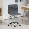 Silla de Escritorio sin Brazos Giratoria con Altura Ajustable Silla para Estudio Tapizada en PU Carga 120 kg Gri... - Ogal.Es