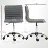Silla de Escritorio sin Brazos Giratoria con Altura Ajustable Silla para Estudio Tapizada en PU Carga 120 kg Gri... - Ogal.Es