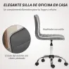 Silla de Escritorio sin Brazos Giratoria con Altura Ajustable Silla para Estudio Tapizada en PU Carga 120 kg Gri... - Ogal.Es