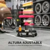 Taburete de Taller Giratorio con Ruedas Altura Ajustable de 40-51 cm y 2 Bandejas Carga 135 kg para Garaje Rojo - Ogal.Es