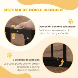 Barrera de Seguridad para Perros con 2 Extensiones Montaje a Presión Doble Bloqueo para Puerta Escalera 75-95 cm... - Ogal.Es