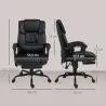 Silla de Oficina con Masaje de 6 Puntos Respaldo Alto Reclinable Altura Ajustable Reposapiés y Mando a Distancia... - Ogal.Es
