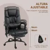 Silla de Oficina con Masaje de 6 Puntos Respaldo Alto Reclinable Altura Ajustable Reposapiés y Mando a Distancia... - Ogal.Es