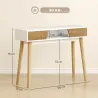 Consola de Recibidor con 2 Cajones Compartimento y Patas de Madera para Pasillo Entrada Entrada Salón Blanco - Ogal.Es