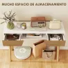 Consola de Recibidor con 2 Cajones Compartimento y Patas de Madera para Pasillo Entrada Entrada Salón Blanco - Ogal.Es