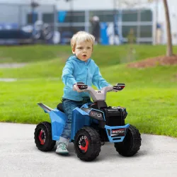 Quad Eléctrico para Niños de 18-36 Meses con Avance y Retroceso Velocidad de 2,5 km/h 70x41,5x48,5 cm Azul - Ogal.Es