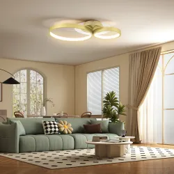Lámpara de Techo LED 40W 3000 K/4000 K/6500 K para Dormitorio Salón Cocina Comedor Dorado - Ogal.Es