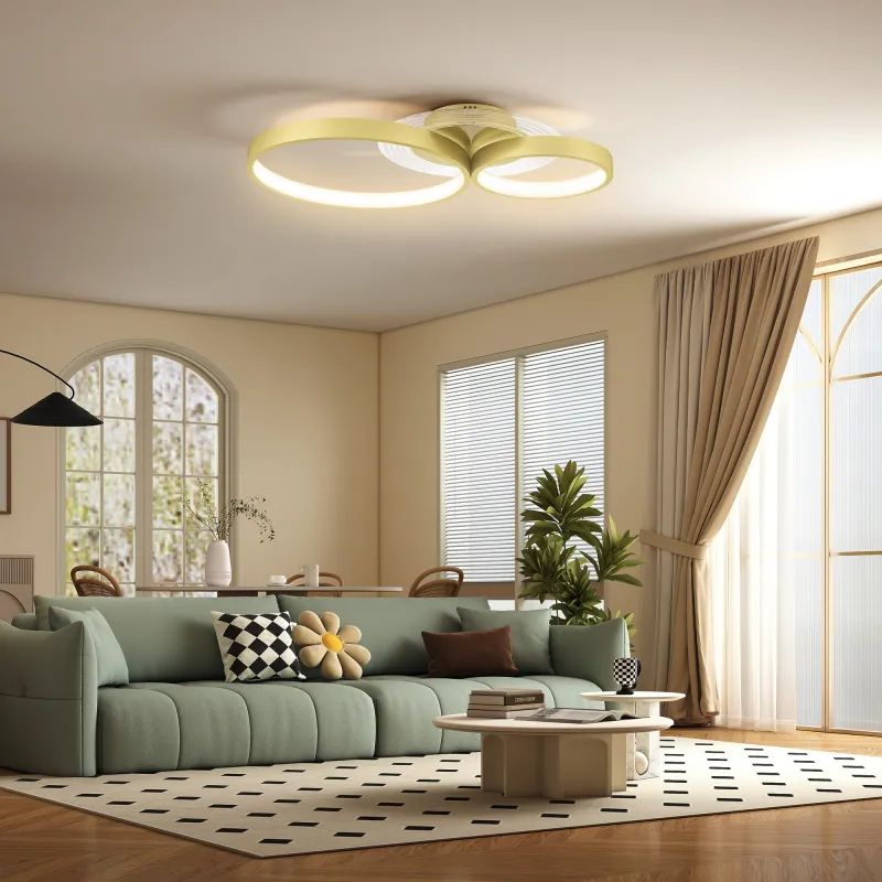 Lámpara de Techo LED 40W 3000 K/4000 K/6500 K para Dormitorio Salón Cocina Comedor Dorado - Ogal.Es
