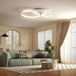 Lámpara de Techo LED 40W 3000 K/4000 K/6500 K para Dormitorio Salón Cocina Comedor Blanco - Ogal.Es