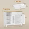 Aparador para Salón con 2 Puertas de Vidrio Cajón Compartimentos Abiertos y Estantes Ajustables 100x35x80,3 cm B... - Ogal.Es