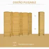 Separador de Ambientes de 6 Paneles Biombo Plegable 270x180 cm Pantalla de Privacidad de Polipropileno Natural - Ogal.Es