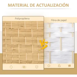 Separador de Ambientes de 6 Paneles Biombo Plegable 270x180 cm Pantalla de Privacidad de Polipropileno Natural - Ogal.Es