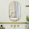 Espejo de Baño Ovalado 40x70 cm Espejo Decorativo de Pared con Marco de Aluminio para Salón Horizontal o Vertica... - Ogal.Es