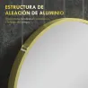 Espejo de Baño Ovalado 40x70 cm Espejo Decorativo de Pared con Marco de Aluminio para Salón Horizontal o Vertica... - Ogal.Es