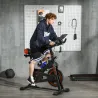 Bici Estática con Resistencia Regulable Volante de Inercia 8 kg Pantalla LCD Manillar y Asiento Ajustable Negro ... - Ogal.Es