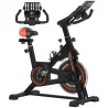 Bici Estática con Resistencia Regulable Volante de Inercia 8 kg Pantalla LCD Manillar y Asiento Ajustable Negro ... - Ogal.Es