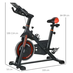 Bici Estática con Resistencia Regulable Volante de Inercia 8 kg Pantalla LCD Manillar y Asiento Ajustable Negro ... - Ogal.Es