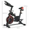 Bici Estática con Resistencia Regulable Volante de Inercia 8 kg Pantalla LCD Manillar y Asiento Ajustable Negro ... - Ogal.Es