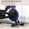 Bici Estática con Resistencia Regulable Volante de Inercia 8 kg Pantalla LCD Manillar y Asiento Ajustable Negro ... - Ogal.Es